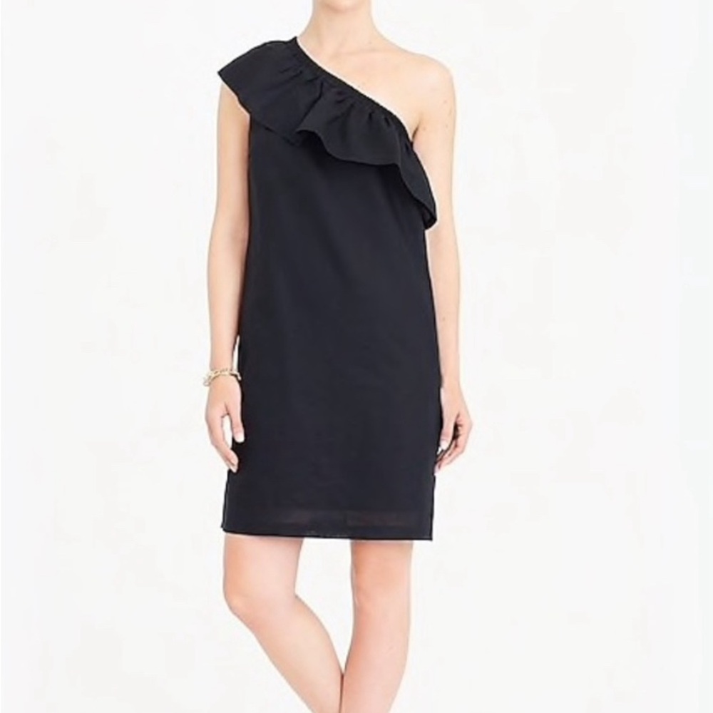 J Crew One Shoulder Dress Black